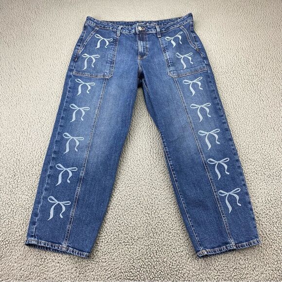 Old Navy Custom Upcycled Loose Hi-Rise Utility Pockets Straight Jean | Size:16P - Picture 1 of 16